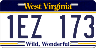 WV license plate 1EZ173