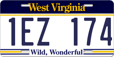 WV license plate 1EZ174