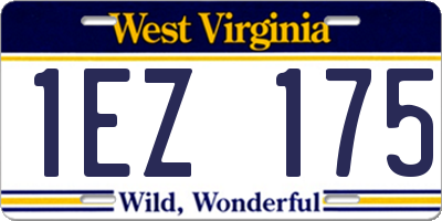 WV license plate 1EZ175