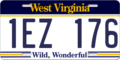 WV license plate 1EZ176