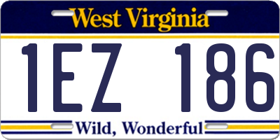 WV license plate 1EZ186