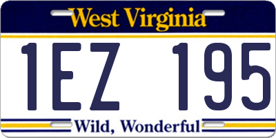 WV license plate 1EZ195