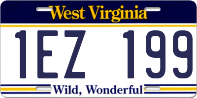 WV license plate 1EZ199