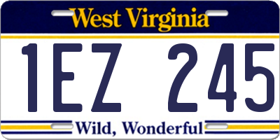 WV license plate 1EZ245