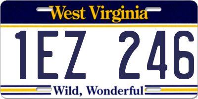 WV license plate 1EZ246