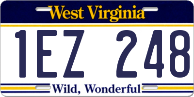 WV license plate 1EZ248