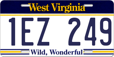 WV license plate 1EZ249