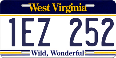 WV license plate 1EZ252