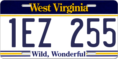 WV license plate 1EZ255