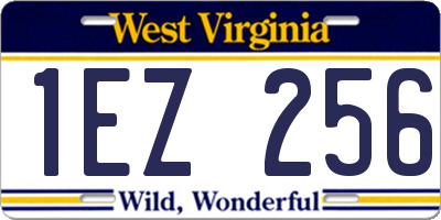 WV license plate 1EZ256