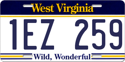 WV license plate 1EZ259