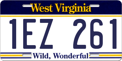WV license plate 1EZ261