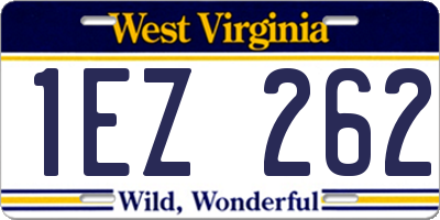WV license plate 1EZ262