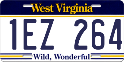 WV license plate 1EZ264