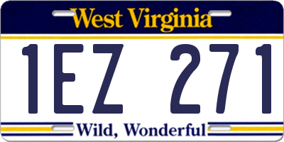 WV license plate 1EZ271