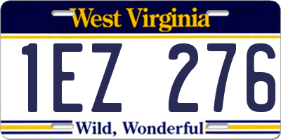 WV license plate 1EZ276