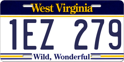 WV license plate 1EZ279