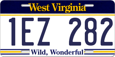 WV license plate 1EZ282
