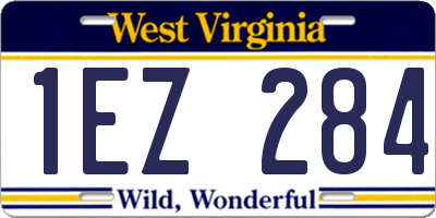 WV license plate 1EZ284