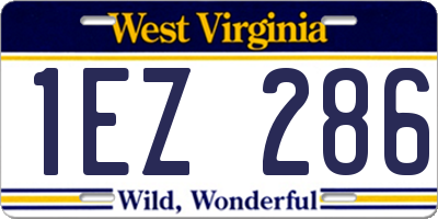 WV license plate 1EZ286