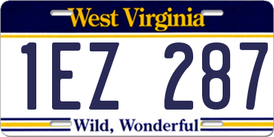 WV license plate 1EZ287