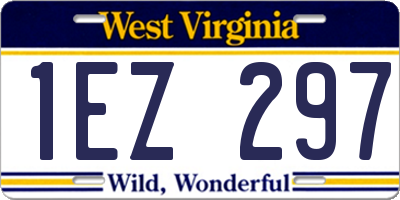 WV license plate 1EZ297