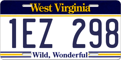 WV license plate 1EZ298