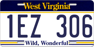 WV license plate 1EZ306
