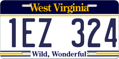 WV license plate 1EZ324