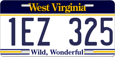 WV license plate 1EZ325