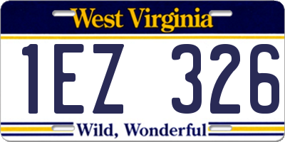 WV license plate 1EZ326