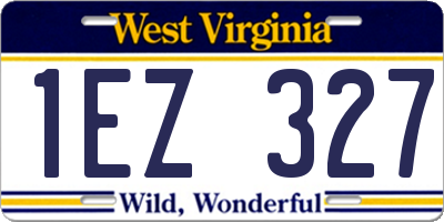 WV license plate 1EZ327