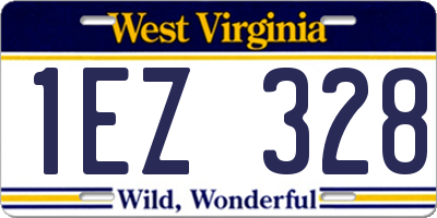 WV license plate 1EZ328