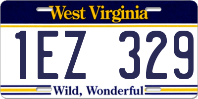 WV license plate 1EZ329