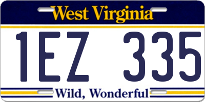 WV license plate 1EZ335