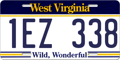 WV license plate 1EZ338