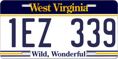 WV license plate 1EZ339