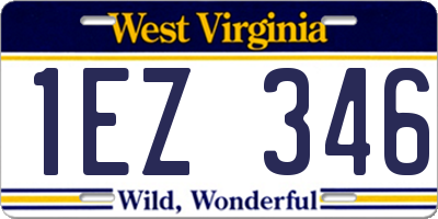 WV license plate 1EZ346