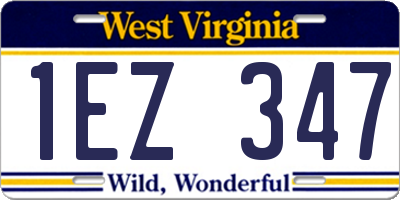 WV license plate 1EZ347