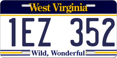 WV license plate 1EZ352