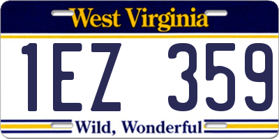 WV license plate 1EZ359