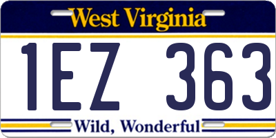 WV license plate 1EZ363