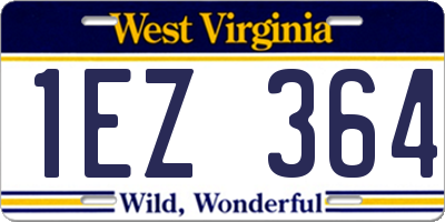 WV license plate 1EZ364