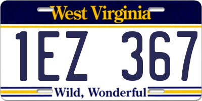 WV license plate 1EZ367