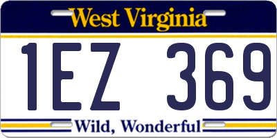 WV license plate 1EZ369