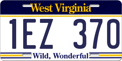 WV license plate 1EZ370