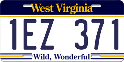 WV license plate 1EZ371