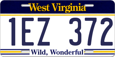 WV license plate 1EZ372
