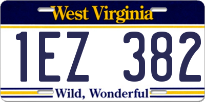 WV license plate 1EZ382
