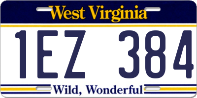 WV license plate 1EZ384